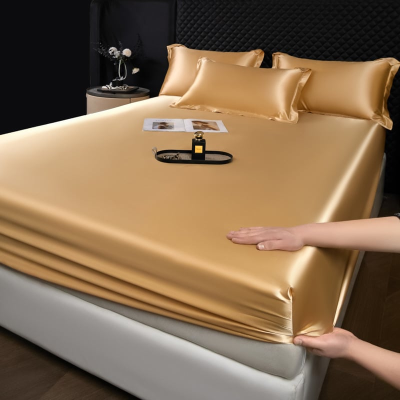 Šilkinė paklota su guma, lygi audinys, reaktyvus dažymas, šiuolaikinis stilius