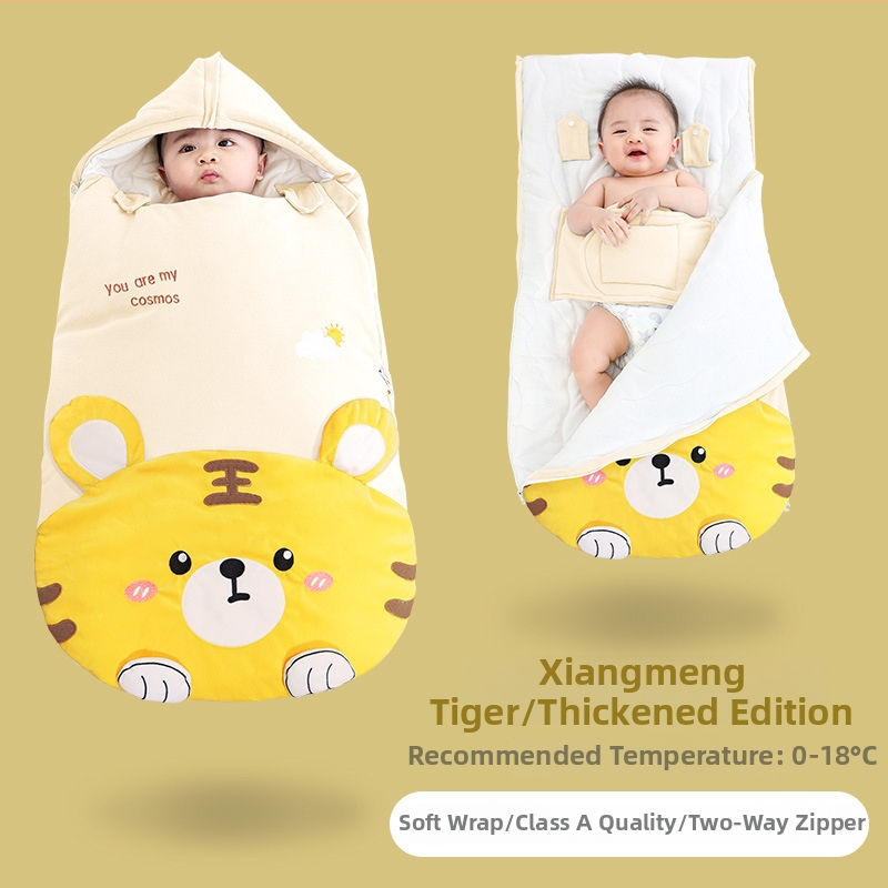 Kūdikių miego maišelis, storintas rudens–žiemos sezonui, voko formos, pastovi temperatūros funkcija, tinkamas 0–3 metų vaikams