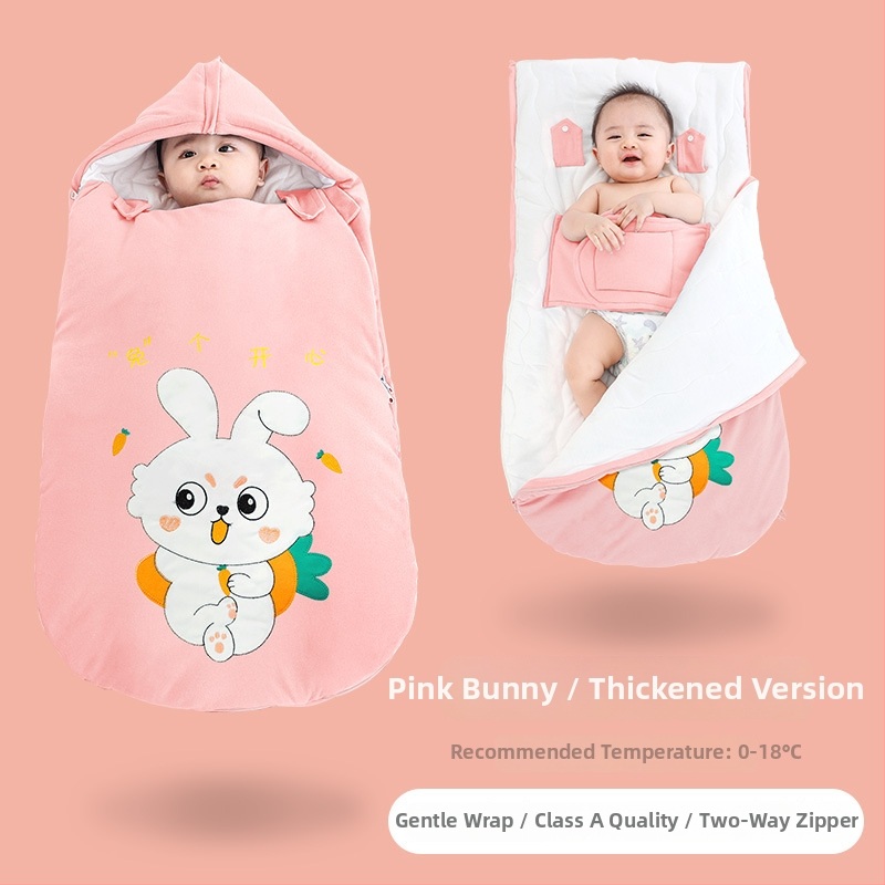 Kūdikių miego maišelis, storintas rudens–žiemos sezonui, voko formos, pastovi temperatūros funkcija, tinkamas 0–3 metų vaikams