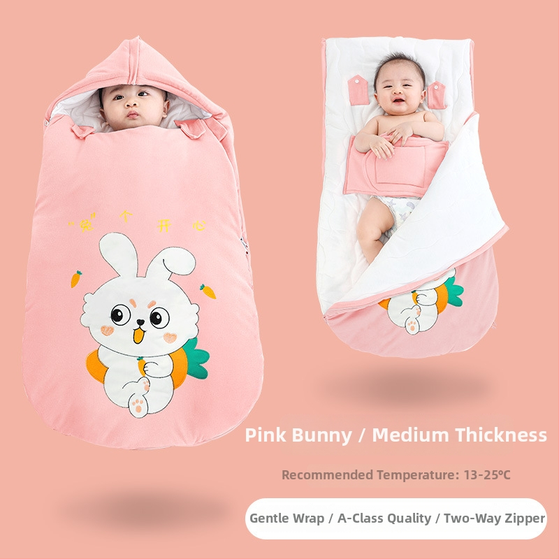 Kūdikių miego maišelis, storintas rudens–žiemos sezonui, voko formos, pastovi temperatūros funkcija, tinkamas 0–3 metų vaikams