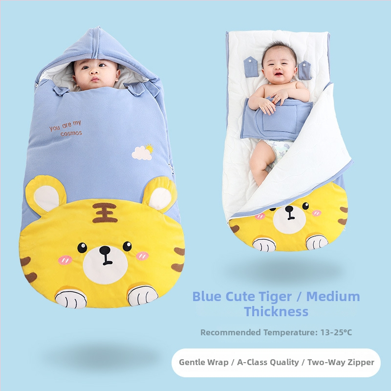 Kūdikių miego maišelis, storintas rudens–žiemos sezonui, voko formos, pastovi temperatūros funkcija, tinkamas 0–3 metų vaikams