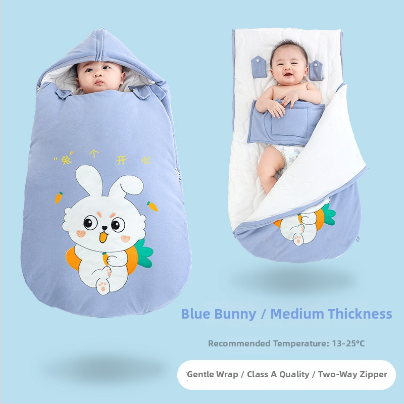 Kūdikių miego maišelis, storintas rudens–žiemos sezonui, voko formos, pastovi temperatūros funkcija, tinkamas 0–3 metų vaikams