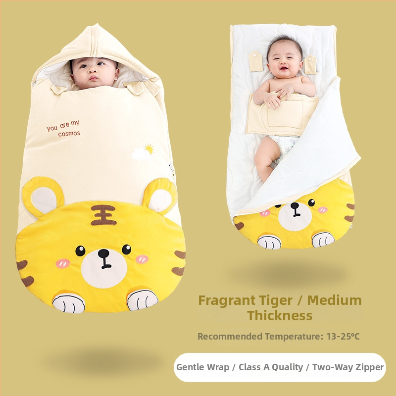 Kūdikių miego maišelis, storintas rudens–žiemos sezonui, voko formos, pastovi temperatūros funkcija, tinkamas 0–3 metų vaikams