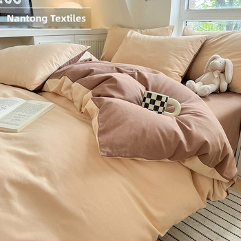 Keturių dalių patalynės komplektas: plaunama medvilnė, reaktyvus spausdinimas, šukotas audinys, svoris 1000–1499 g