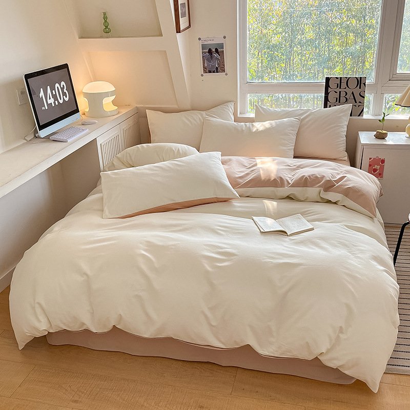 Keturių dalių patalynės komplektas: plaunama medvilnė, reaktyvus spausdinimas, šukotas audinys, svoris 1000–1499 g