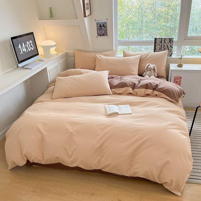 Keturių dalių patalynės komplektas: plaunama medvilnė, reaktyvus spausdinimas, šukotas audinys, svoris 1000–1499 g