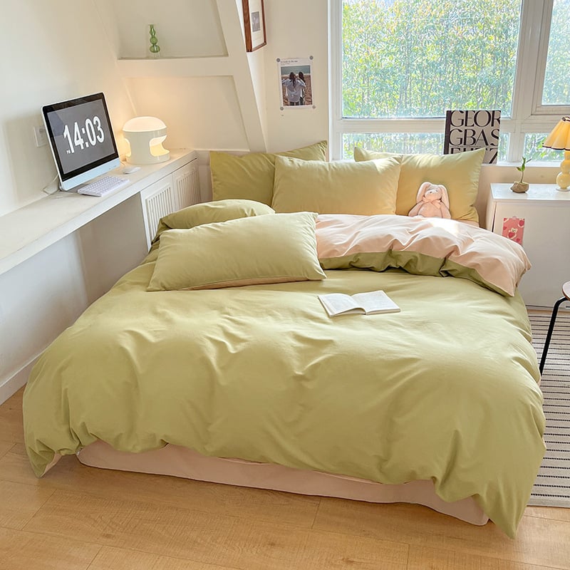 Keturių dalių patalynės komplektas: plaunama medvilnė, reaktyvus spausdinimas, šukotas audinys, svoris 1000–1499 g