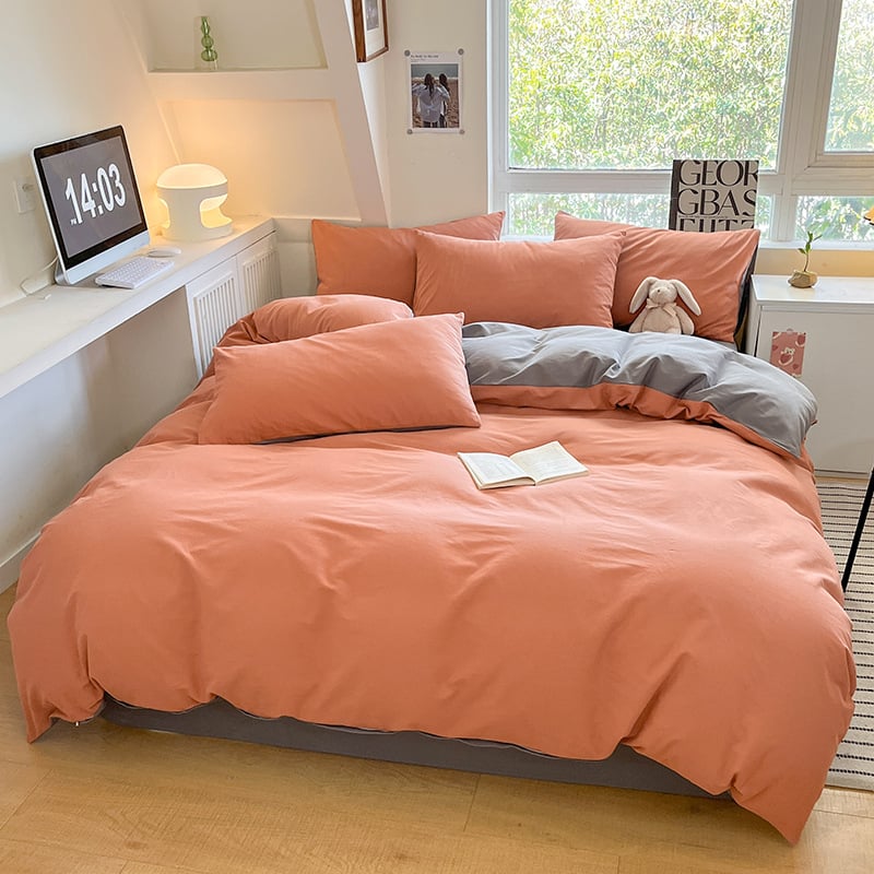 Keturių dalių patalynės komplektas: plaunama medvilnė, reaktyvus spausdinimas, šukotas audinys, svoris 1000–1499 g