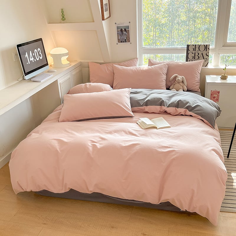 Keturių dalių patalynės komplektas: plaunama medvilnė, reaktyvus spausdinimas, šukotas audinys, svoris 1000–1499 g