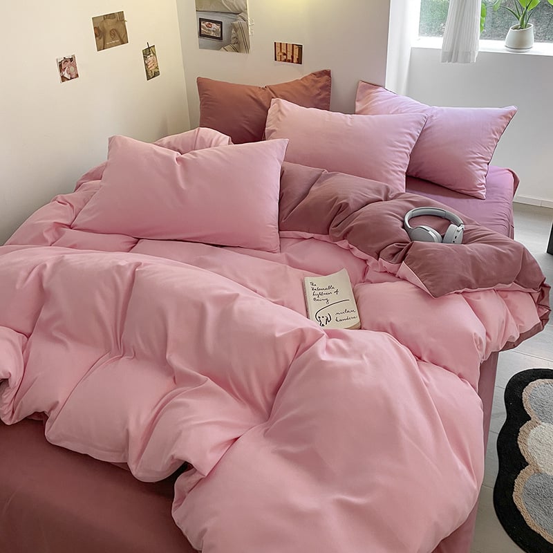 Keturių dalių patalynės komplektas: plaunama medvilnė, reaktyvus spausdinimas, šukotas audinys, svoris 1000–1499 g