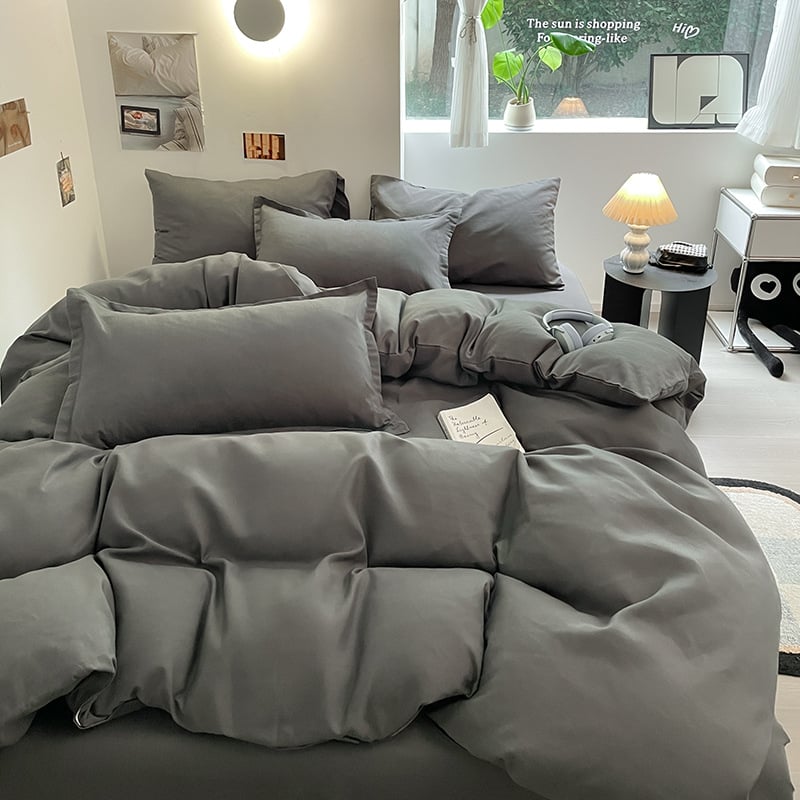 Keturių dalių patalynės komplektas: plaunama medvilnė, reaktyvus spausdinimas, šukotas audinys, svoris 1000–1499 g