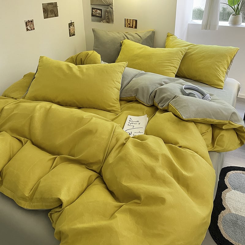 Keturių dalių patalynės komplektas: plaunama medvilnė, reaktyvus spausdinimas, šukotas audinys, svoris 1000–1499 g