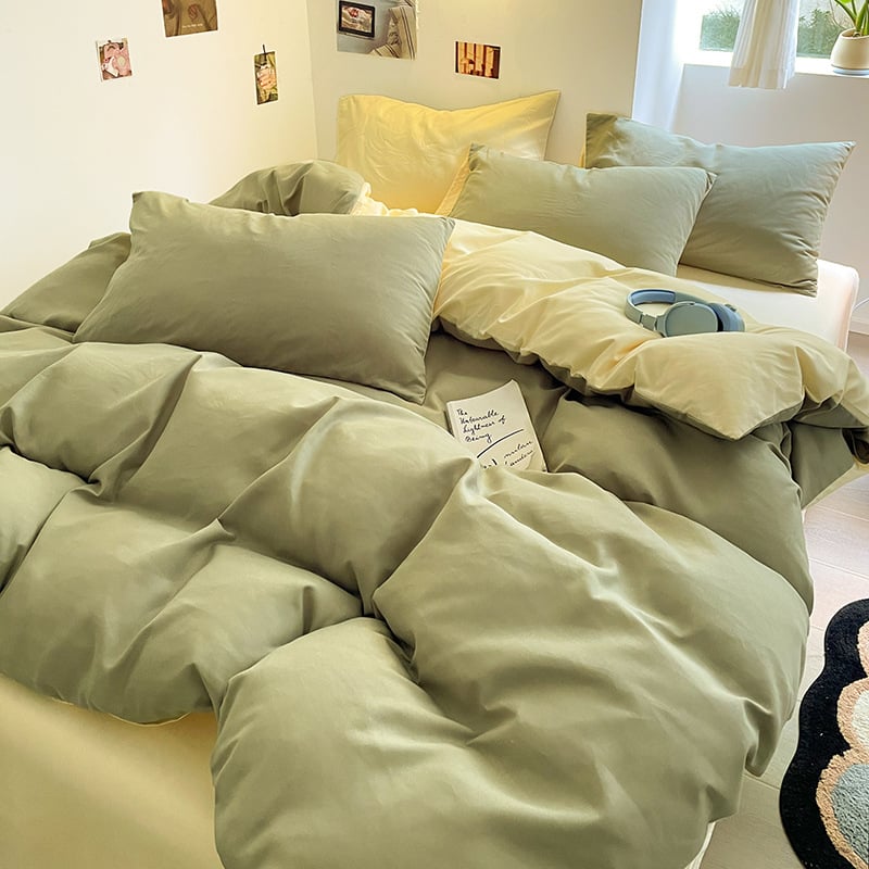 Keturių dalių patalynės komplektas: plaunama medvilnė, reaktyvus spausdinimas, šukotas audinys, svoris 1000–1499 g