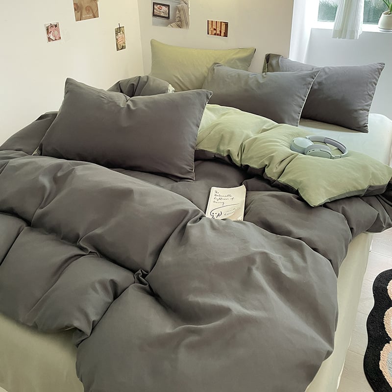 Keturių dalių patalynės komplektas: plaunama medvilnė, reaktyvus spausdinimas, šukotas audinys, svoris 1000–1499 g