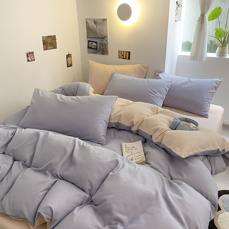 Keturių dalių patalynės komplektas: plaunama medvilnė, reaktyvus spausdinimas, šukotas audinys, svoris 1000–1499 g