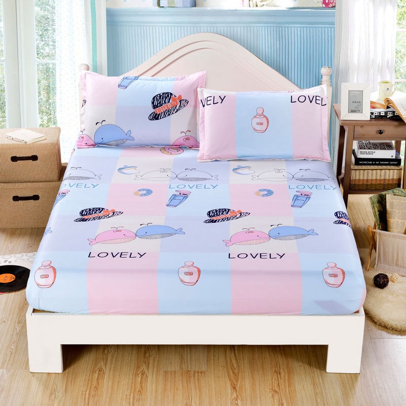 Lova užvalkalas iš bambuko pluošto, augalų ir gėlių raštas, reaktyvus spausdinimas ir dažymas, audinys: Kitos