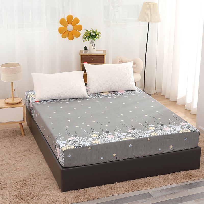 Lova užvalkalas iš bambuko pluošto, augalų ir gėlių raštas, reaktyvus spausdinimas ir dažymas, audinys: Kitos