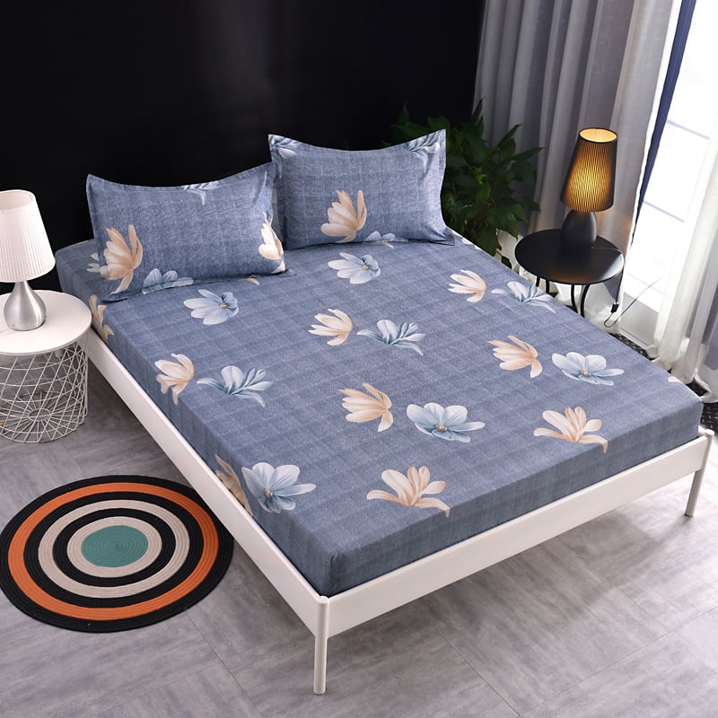 Lova užvalkalas iš bambuko pluošto, augalų ir gėlių raštas, reaktyvus spausdinimas ir dažymas, audinys: Kitos