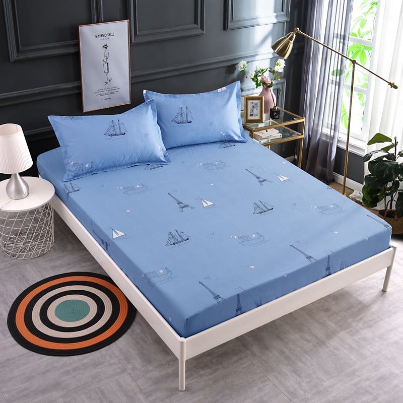 Lova užvalkalas iš bambuko pluošto, augalų ir gėlių raštas, reaktyvus spausdinimas ir dažymas, audinys: Kitos