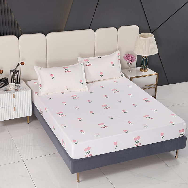 Lova užvalkalas iš bambuko pluošto, augalų ir gėlių raštas, reaktyvus spausdinimas ir dažymas, audinys: Kitos