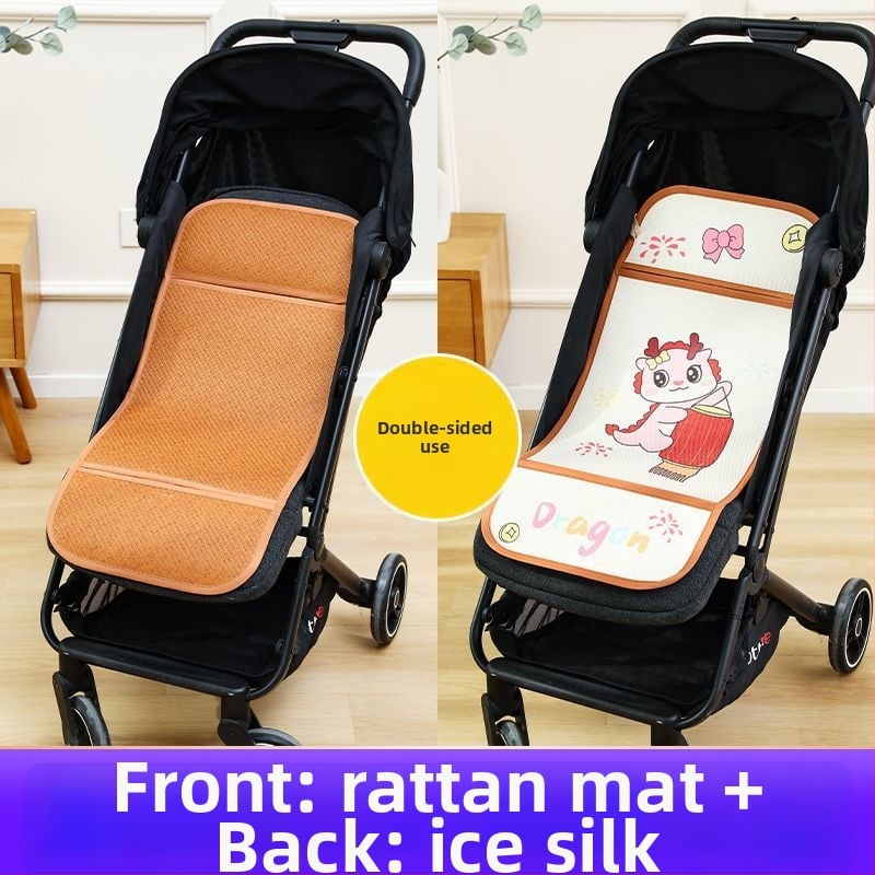 Мат за детска количка – дишащ, двустранна ледена коприна, универсална подложка за новородени