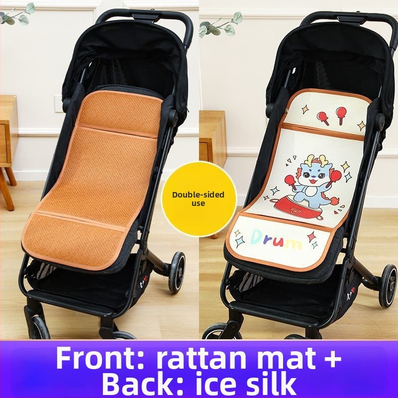 Мат за детска количка – дишащ, двустранна ледена коприна, универсална подложка за новородени