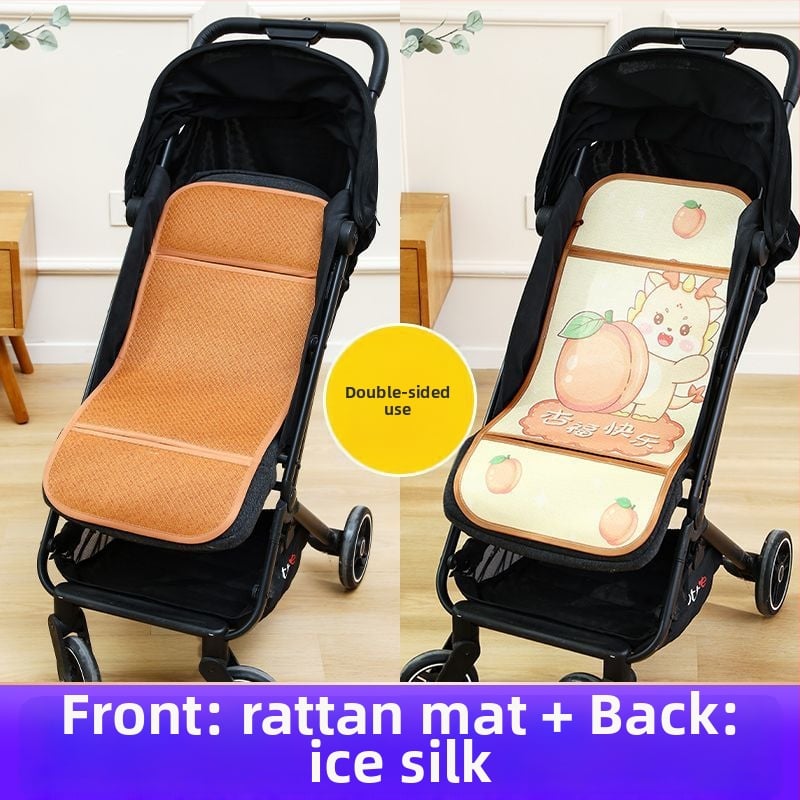 Мат за детска количка – дишащ, двустранна ледена коприна, универсална подложка за новородени