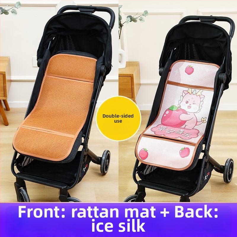 Мат за детска количка – дишащ, двустранна ледена коприна, универсална подложка за новородени
