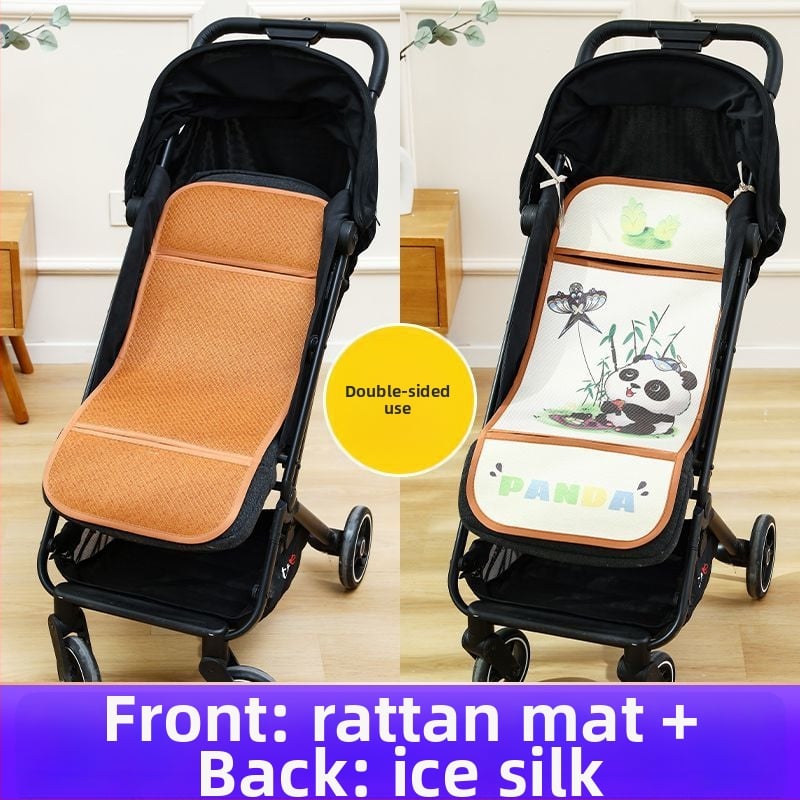 Мат за детска количка – дишащ, двустранна ледена коприна, универсална подложка за новородени