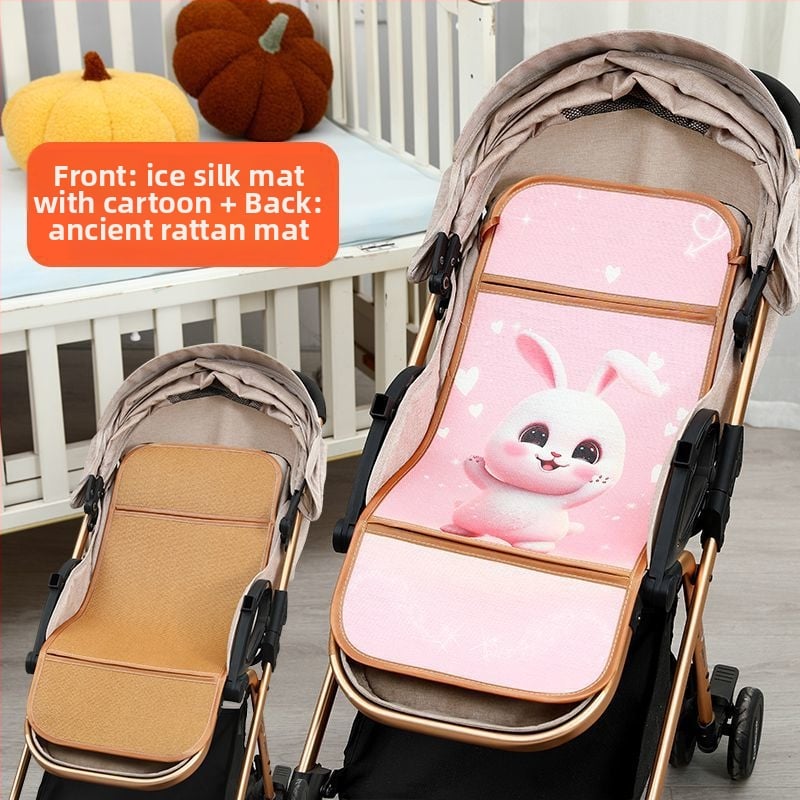 Мат за детска количка – дишащ, двустранна ледена коприна, универсална подложка за новородени