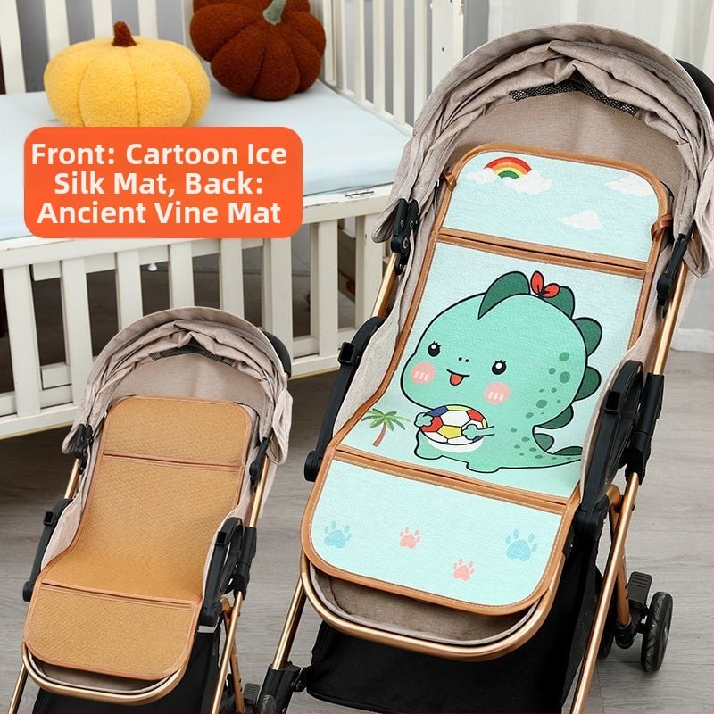 Мат за детска количка – дишащ, двустранна ледена коприна, универсална подложка за новородени