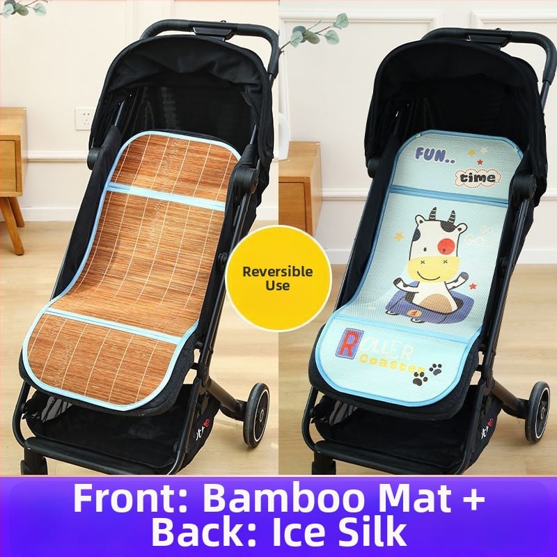 Мат за детска количка – дишащ, двустранна ледена коприна, универсална подложка за новородени