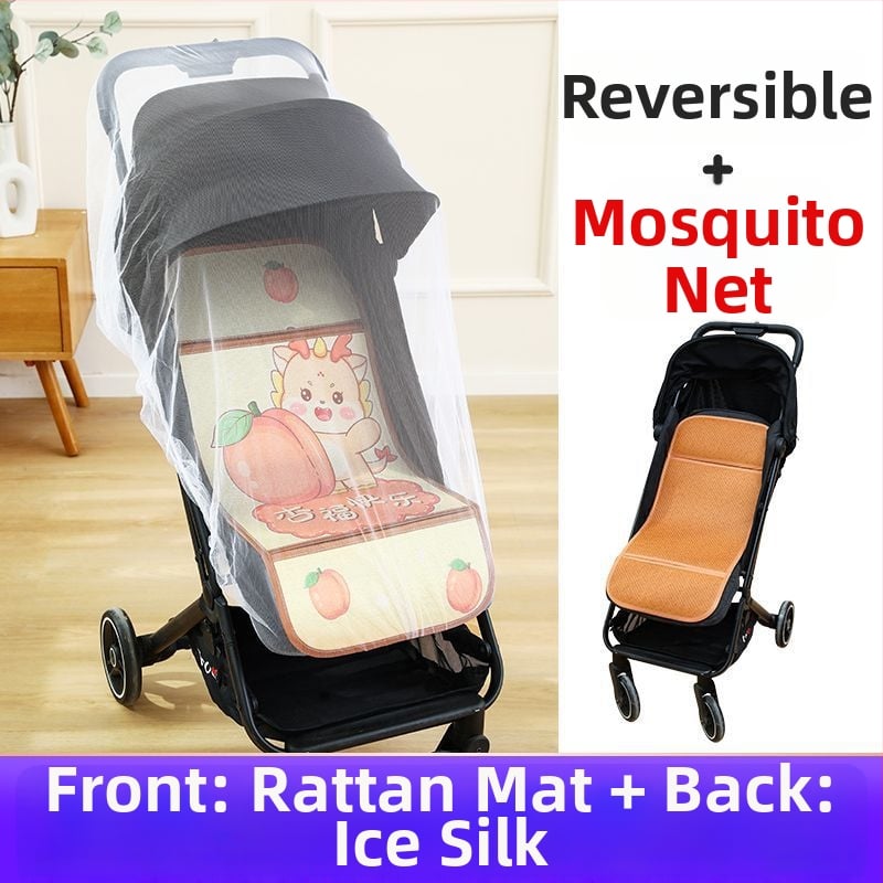 Мат за детска количка – дишащ, двустранна ледена коприна, универсална подложка за новородени
