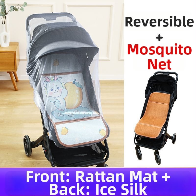 Мат за детска количка – дишащ, двустранна ледена коприна, универсална подложка за новородени