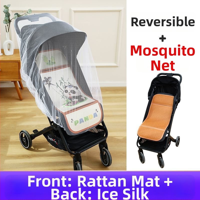 Мат за детска количка – дишащ, двустранна ледена коприна, универсална подложка за новородени