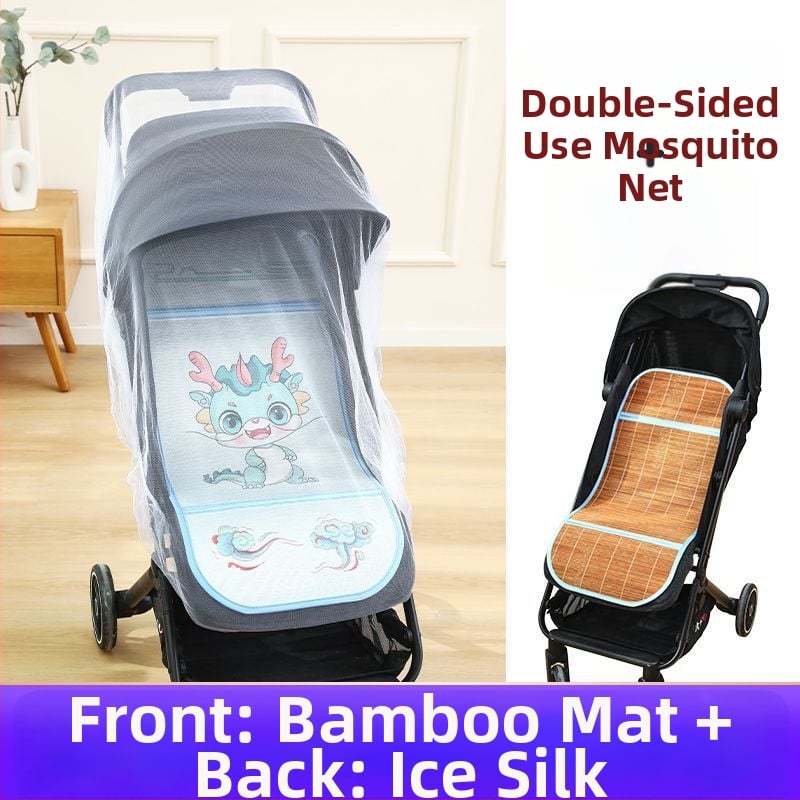 Мат за детска количка – дишащ, двустранна ледена коприна, универсална подложка за новородени