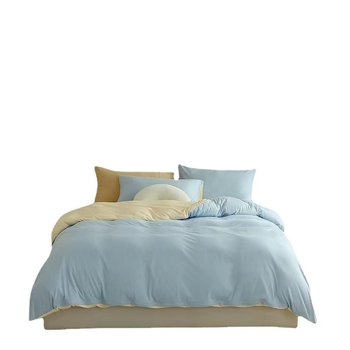 Keturių dalių patalynės komplektas iš 100% medvilnės, mezgta quilt, reaktyvus spausdinimas ir dažymas, Twill audinys, vientisas raštas, svoris 2.0–2.5 kg