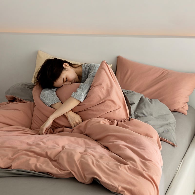 Keturių dalių patalynės komplektas iš 100% medvilnės, mezgta quilt, reaktyvus spausdinimas ir dažymas, Twill audinys, vientisas raštas, svoris 2.0–2.5 kg