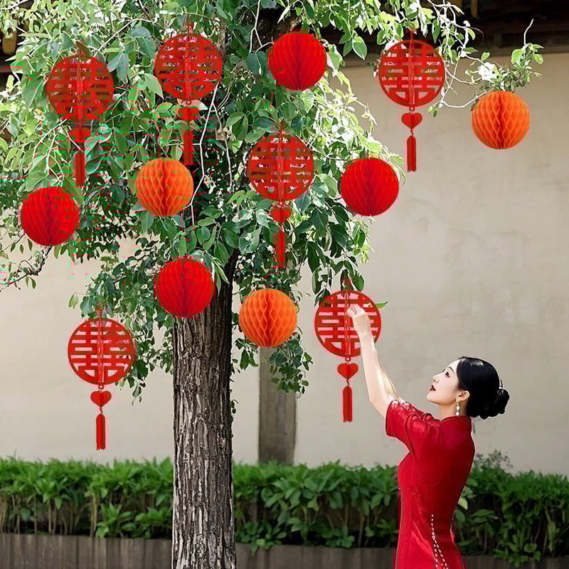 Apskritas popierinės žibinto pakabukas, rankų darbo, skirtas lauko augalų dekoravimui ir vestuvėms