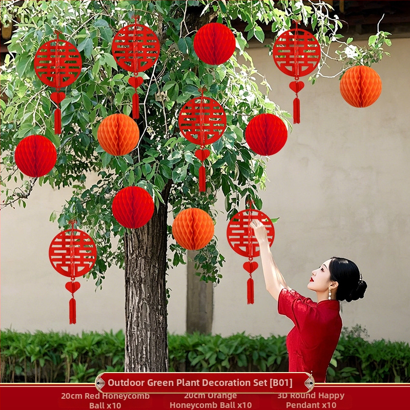 Apskritas popierinės žibinto pakabukas, rankų darbo, skirtas lauko augalų dekoravimui ir vestuvėms
