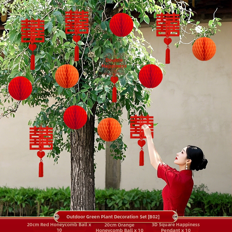 Apskritas popierinės žibinto pakabukas, rankų darbo, skirtas lauko augalų dekoravimui ir vestuvėms