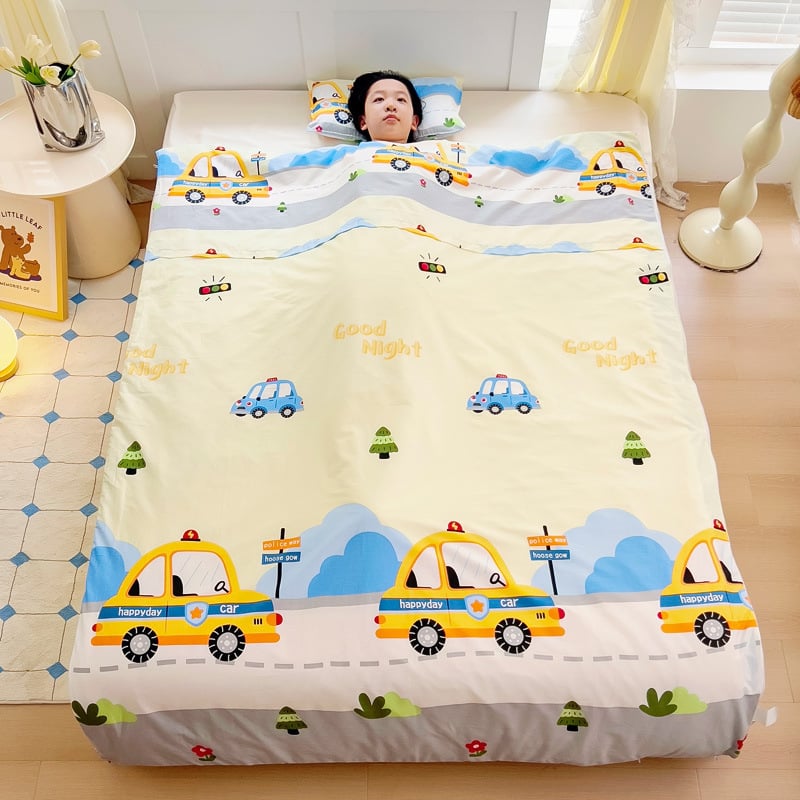 Vaikų miego maišelis visoms sezonoms, 100% medvilnė, 1,1–1,5 kg, animacinio stiliaus