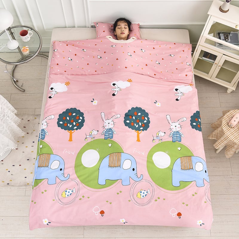 Vaikų miego maišelis visoms sezonoms, 100% medvilnė, 1,1–1,5 kg, animacinio stiliaus