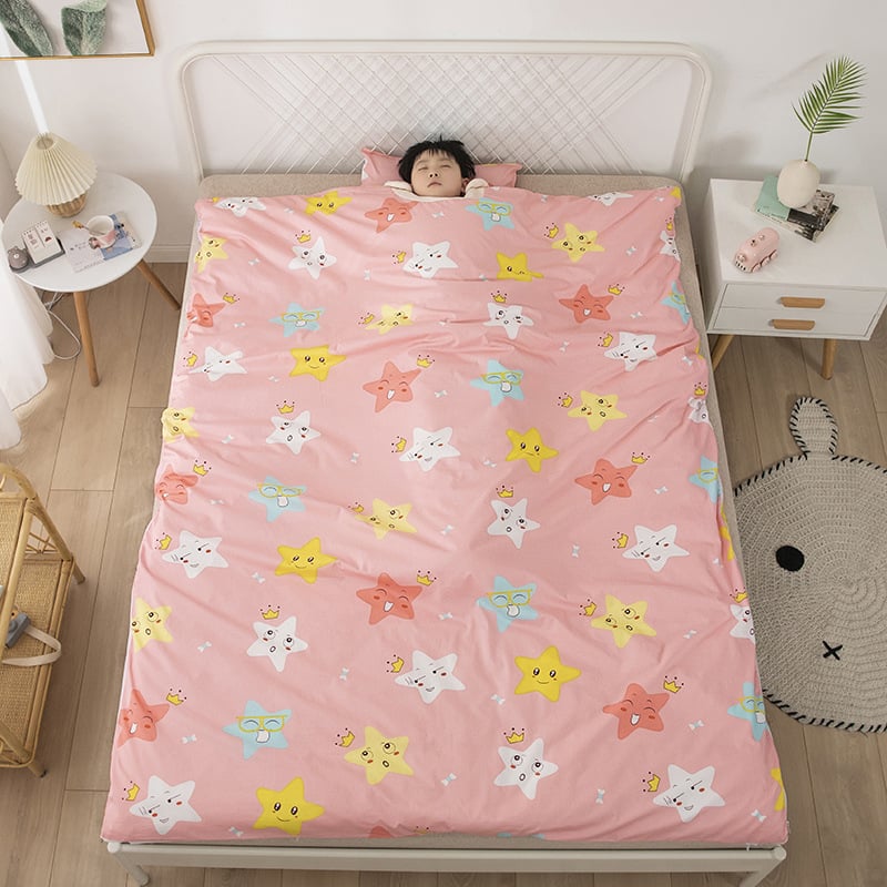 Vaikų miego maišelis visoms sezonoms, 100% medvilnė, 1,1–1,5 kg, animacinio stiliaus