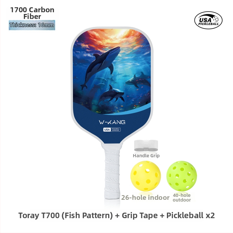 Pickleball raketė, T700 anglies pluoštas, čempionato lygio, 3K audinys, 220 g, JAV sertifikuota
