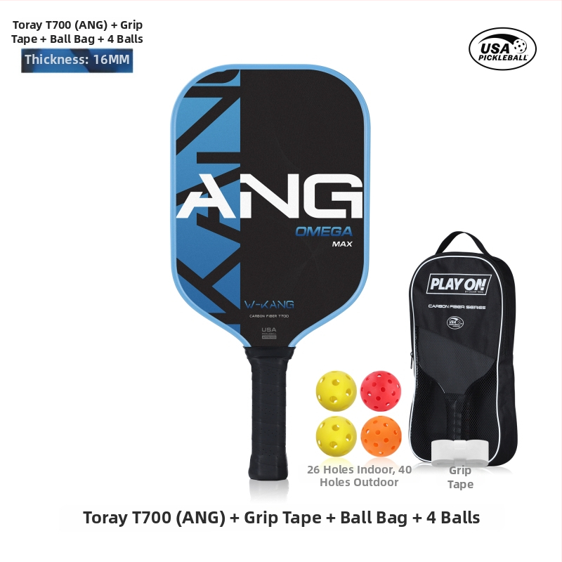 Pickleball raketė, T700 anglies pluoštas, čempionato lygio, 3K audinys, 220 g, JAV sertifikuota