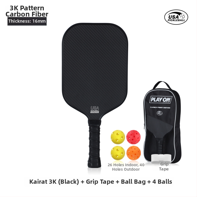 Pickleball raketė, T700 anglies pluoštas, čempionato lygio, 3K audinys, 220 g, JAV sertifikuota