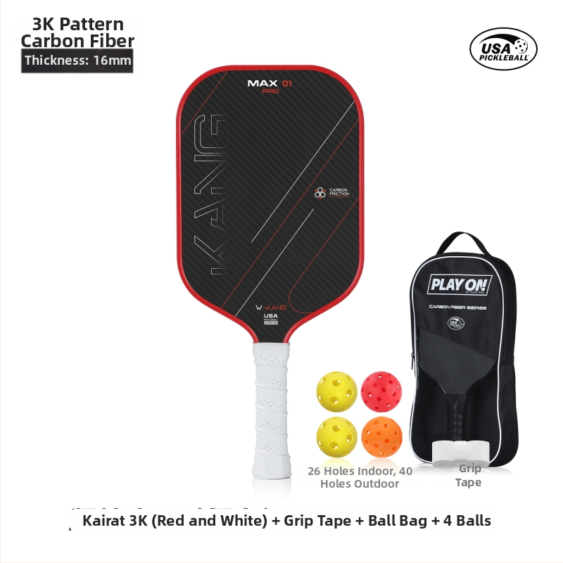 Pickleball raketė, T700 anglies pluoštas, čempionato lygio, 3K audinys, 220 g, JAV sertifikuota