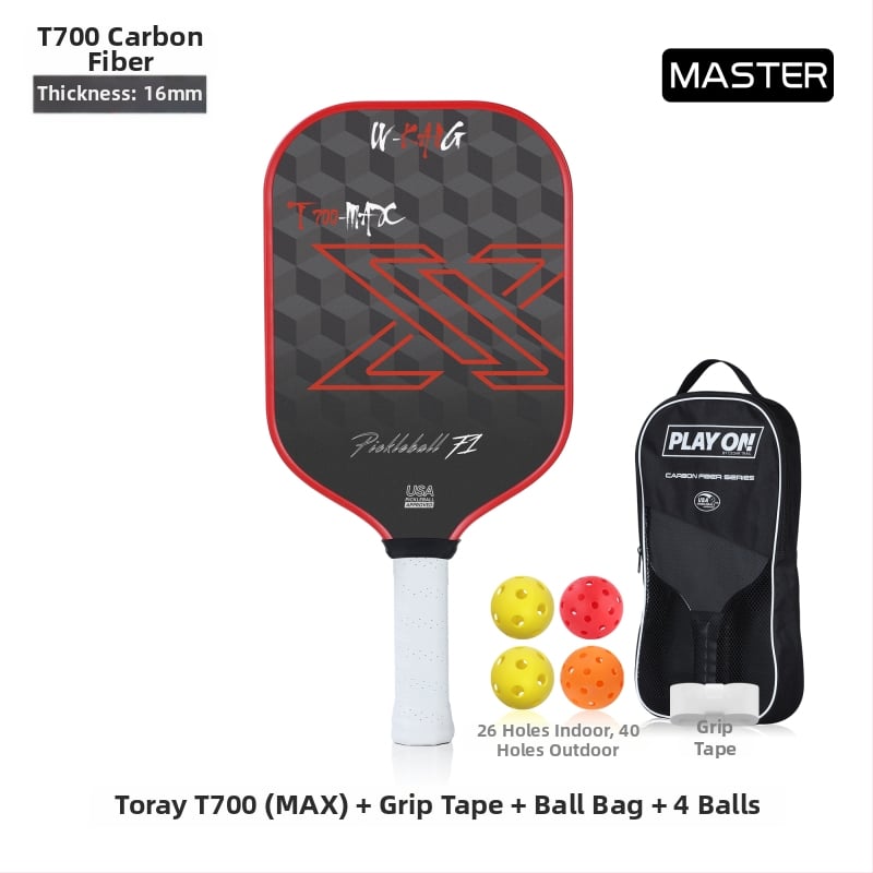 Pickleball raketė, T700 anglies pluoštas, čempionato lygio, 3K audinys, 220 g, JAV sertifikuota