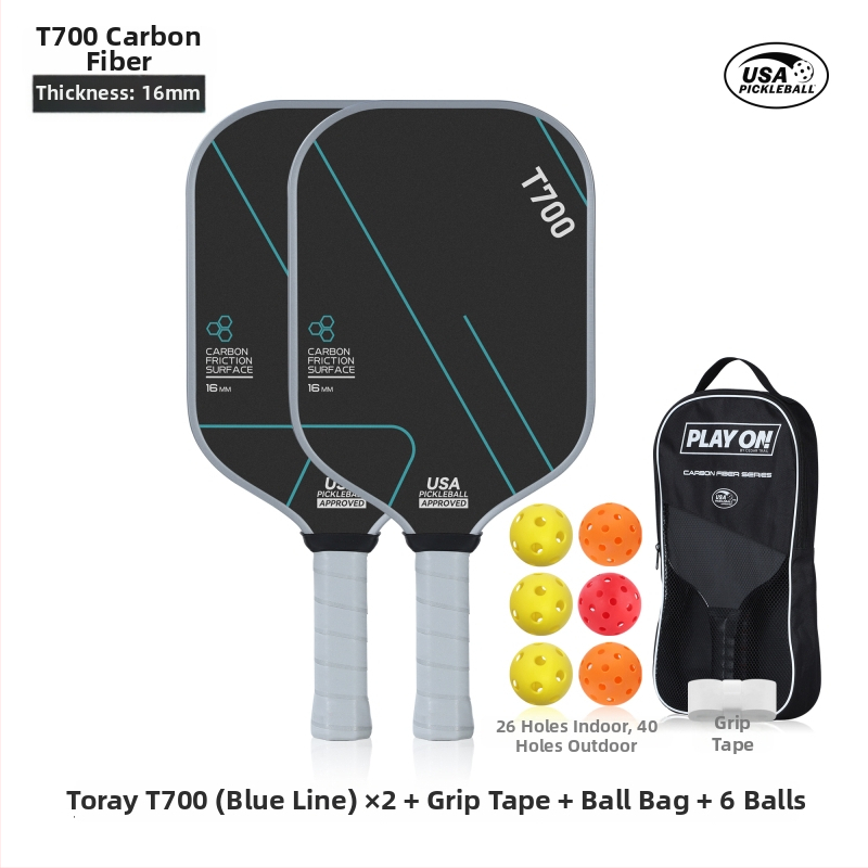 Pickleball raketė, T700 anglies pluoštas, čempionato lygio, 3K audinys, 220 g, JAV sertifikuota